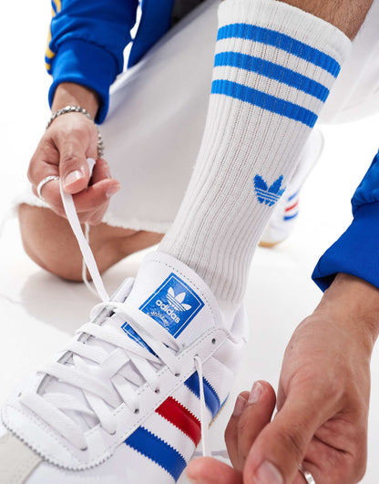 adidas Originals K 74 trainers in white and blue