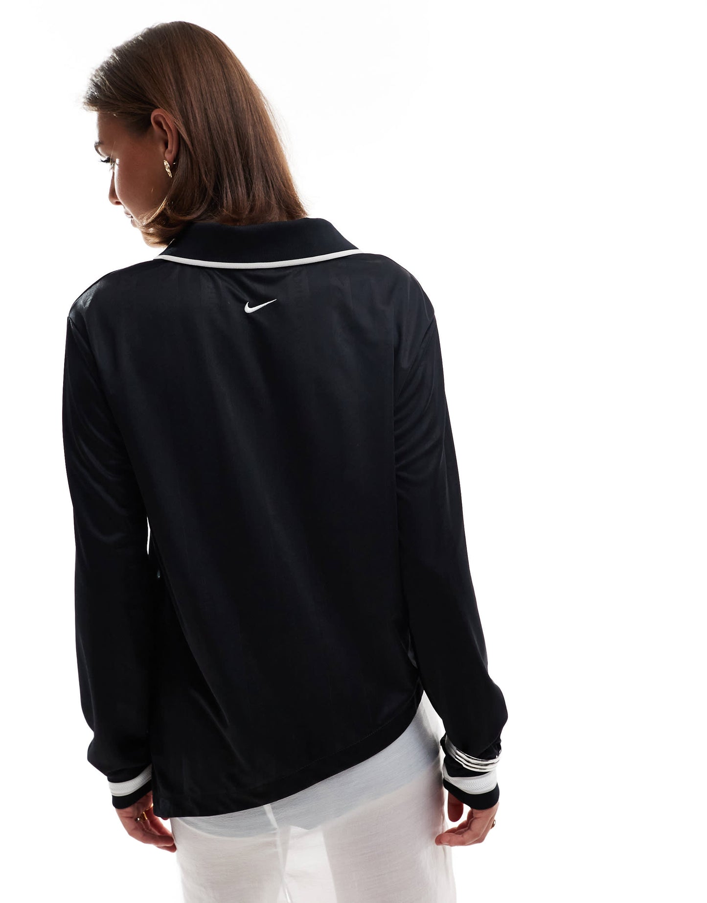 Nike NSW Collection Jacquard long sleeve jersey top in black