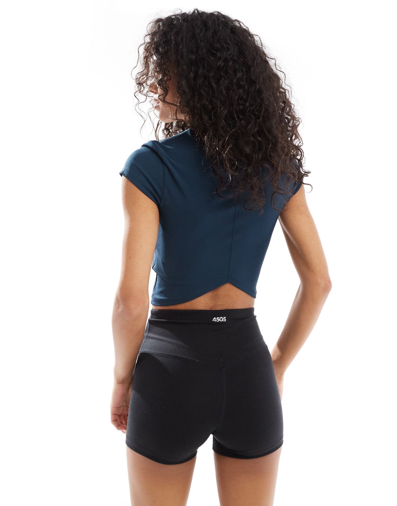 Nike One Training wrapped ribbed t-shirt in navy