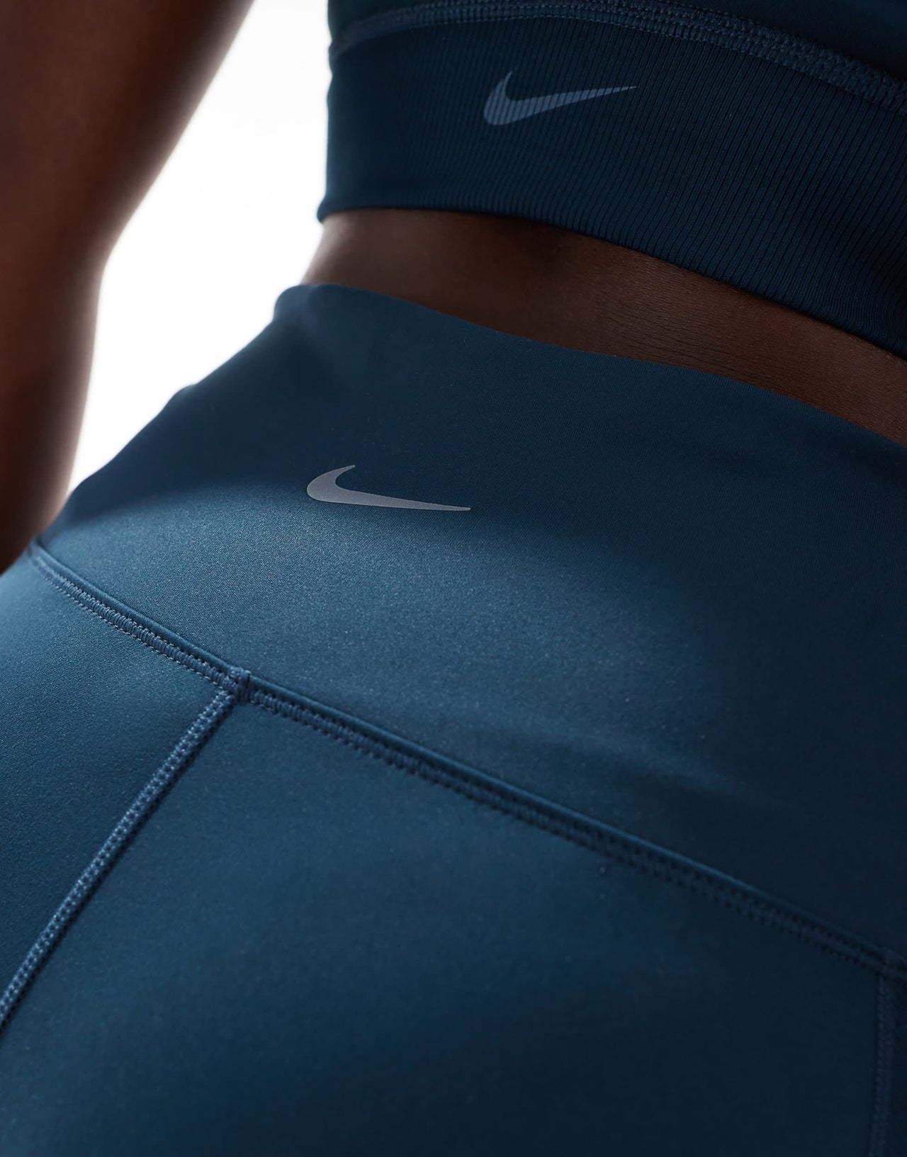 Nike One Training Dri-FIT wrapped high waisted 5 inch leggings shorts in navy