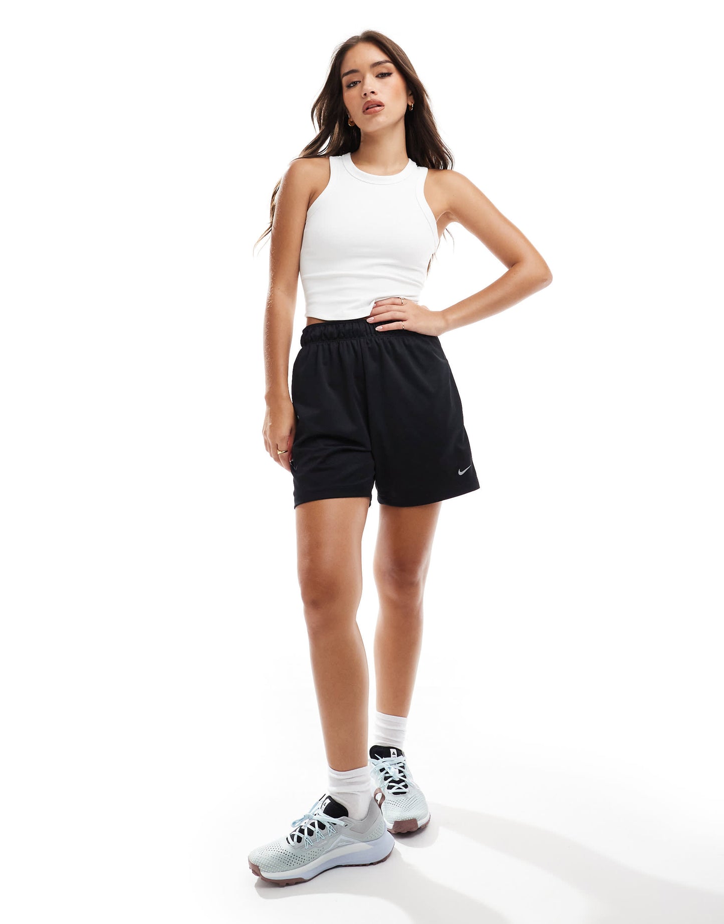 Nike One Training Dri-FIT fitted cropped tank top in white