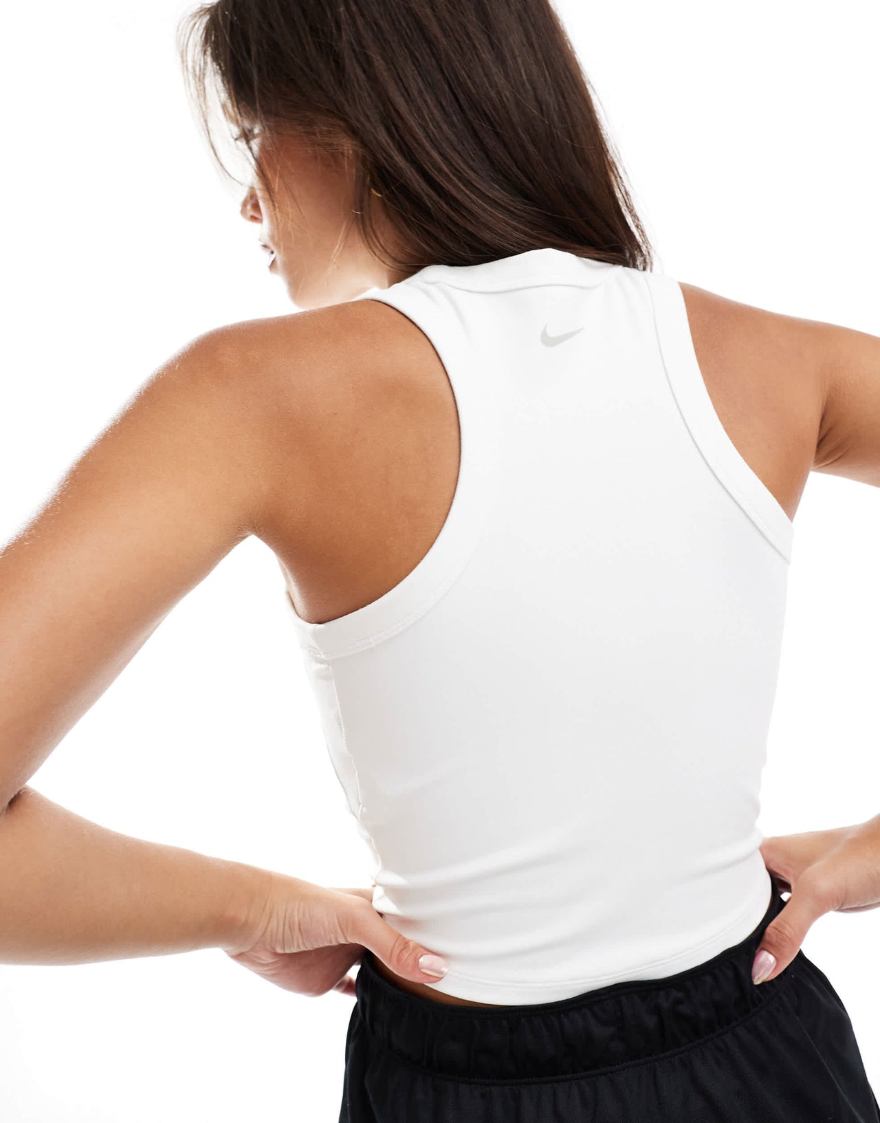 Nike One Training Dri-FIT fitted cropped tank top in white