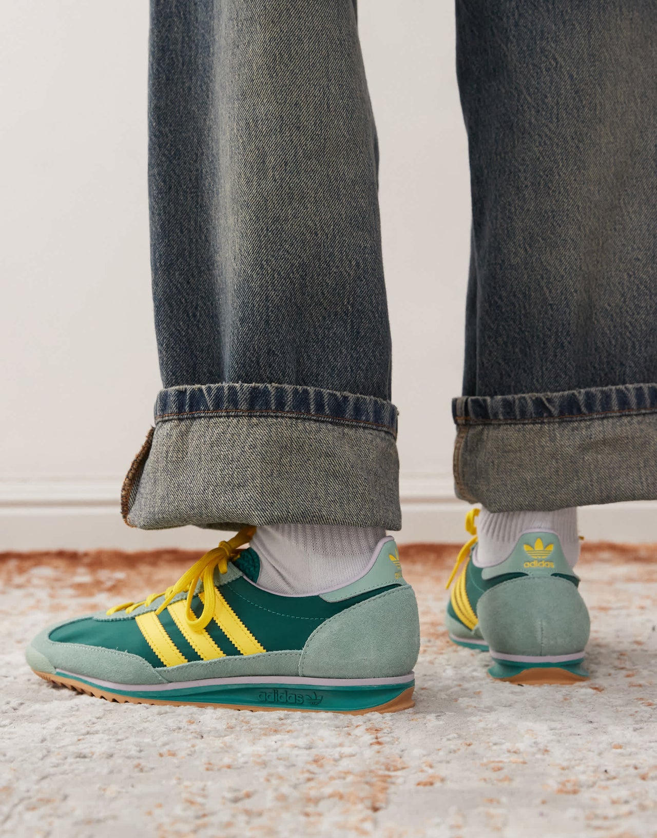adidas Originals SL 72 OG trainers in green and yellow