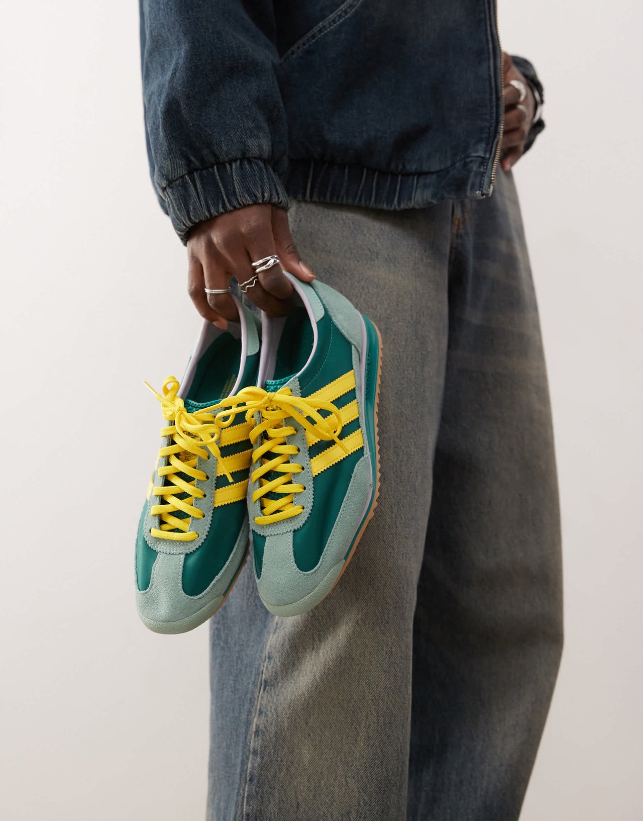 adidas Originals SL 72 OG trainers in green and yellow
