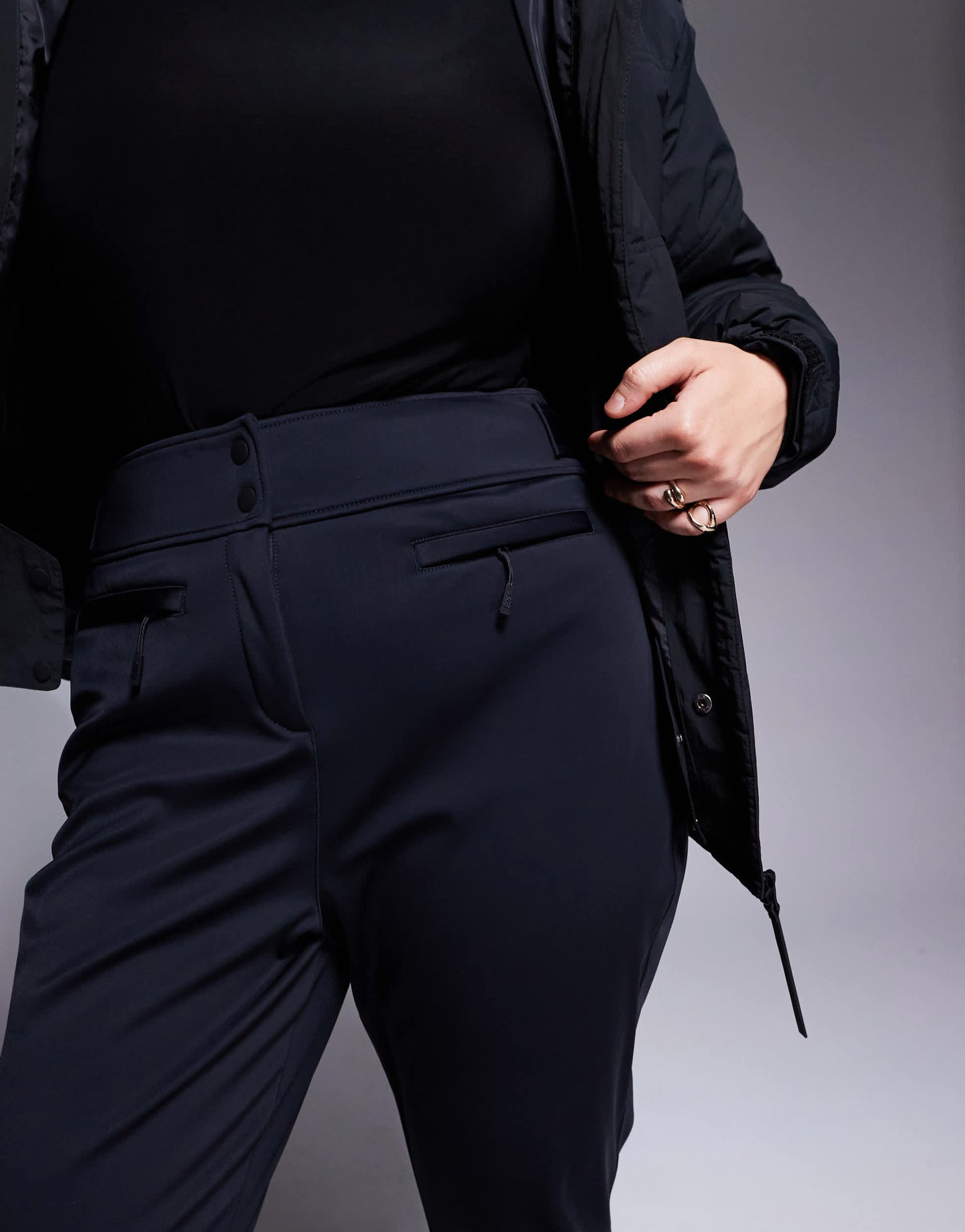4505 Curve Ski soft shell water repellent skinny ski pants in black