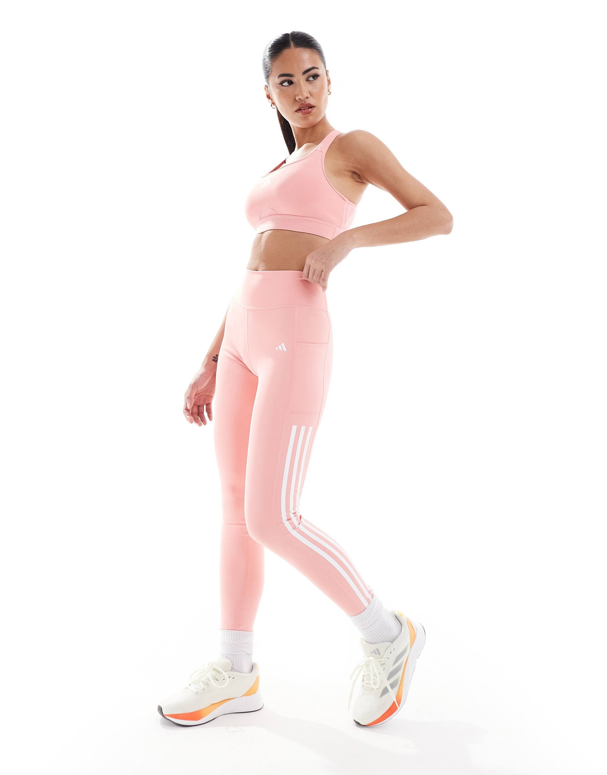adidas Training all gym leggings with phone pocket in pink
