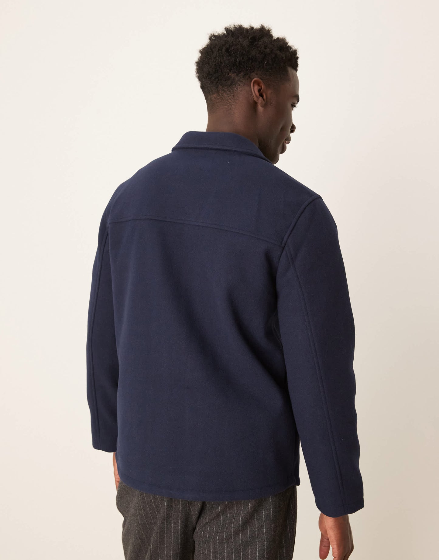 ASOS DESIGN wool look shacket in navy