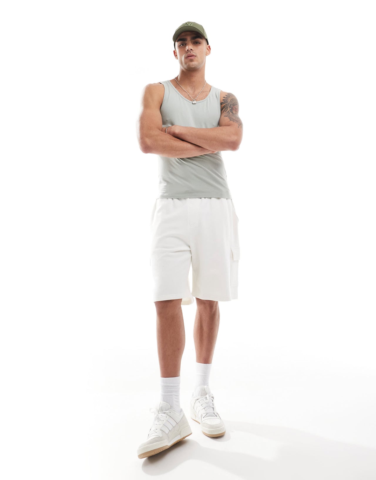 ASOS DESIGN essentials muscle fit vest in light green