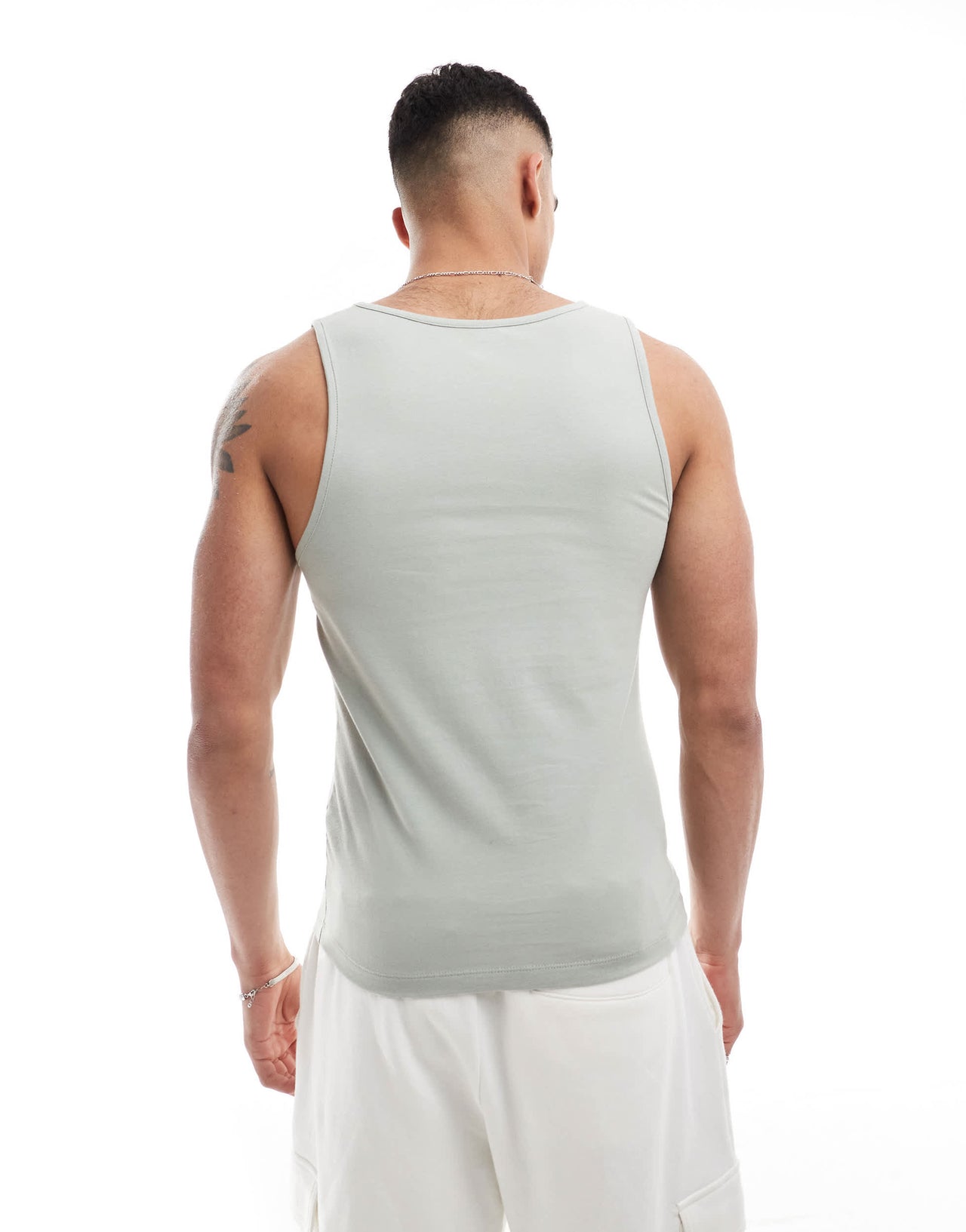 ASOS DESIGN essentials muscle fit vest in light green