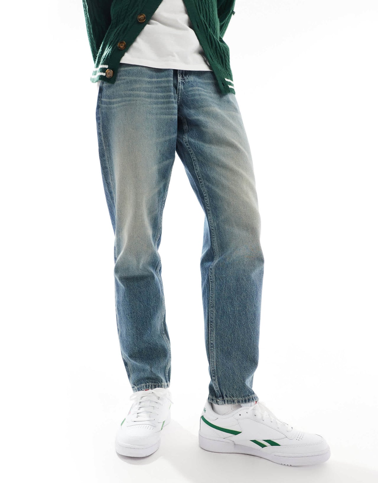 Reebok Club C Revenge trainers in white and green