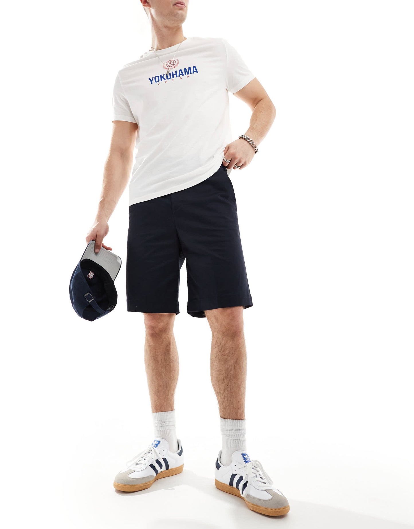 Jack & Jones baggy fit chino short in navy