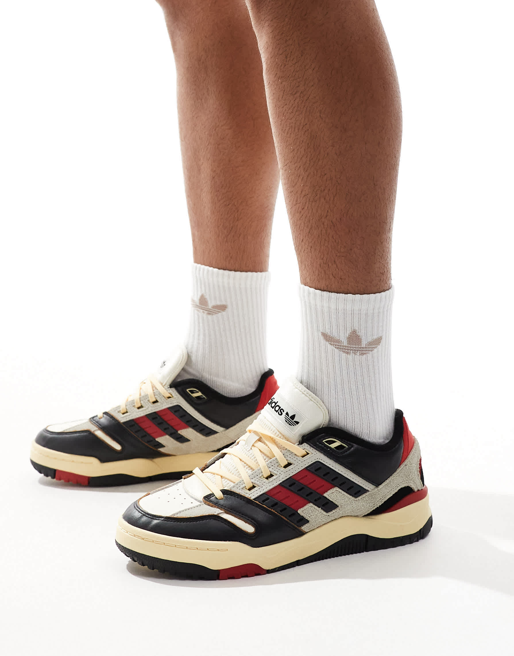 adidas Originals Torsion Phantom Low trainers in off white, black & red