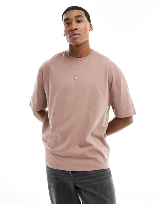 ASOS DESIGN heavyweight oversized t-shirt in brown