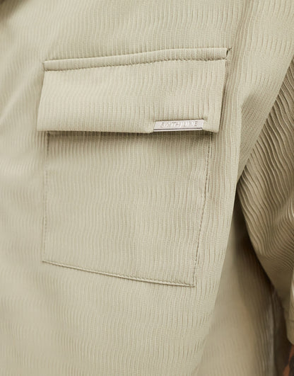 Sixth June co-ord textured shirt in beige