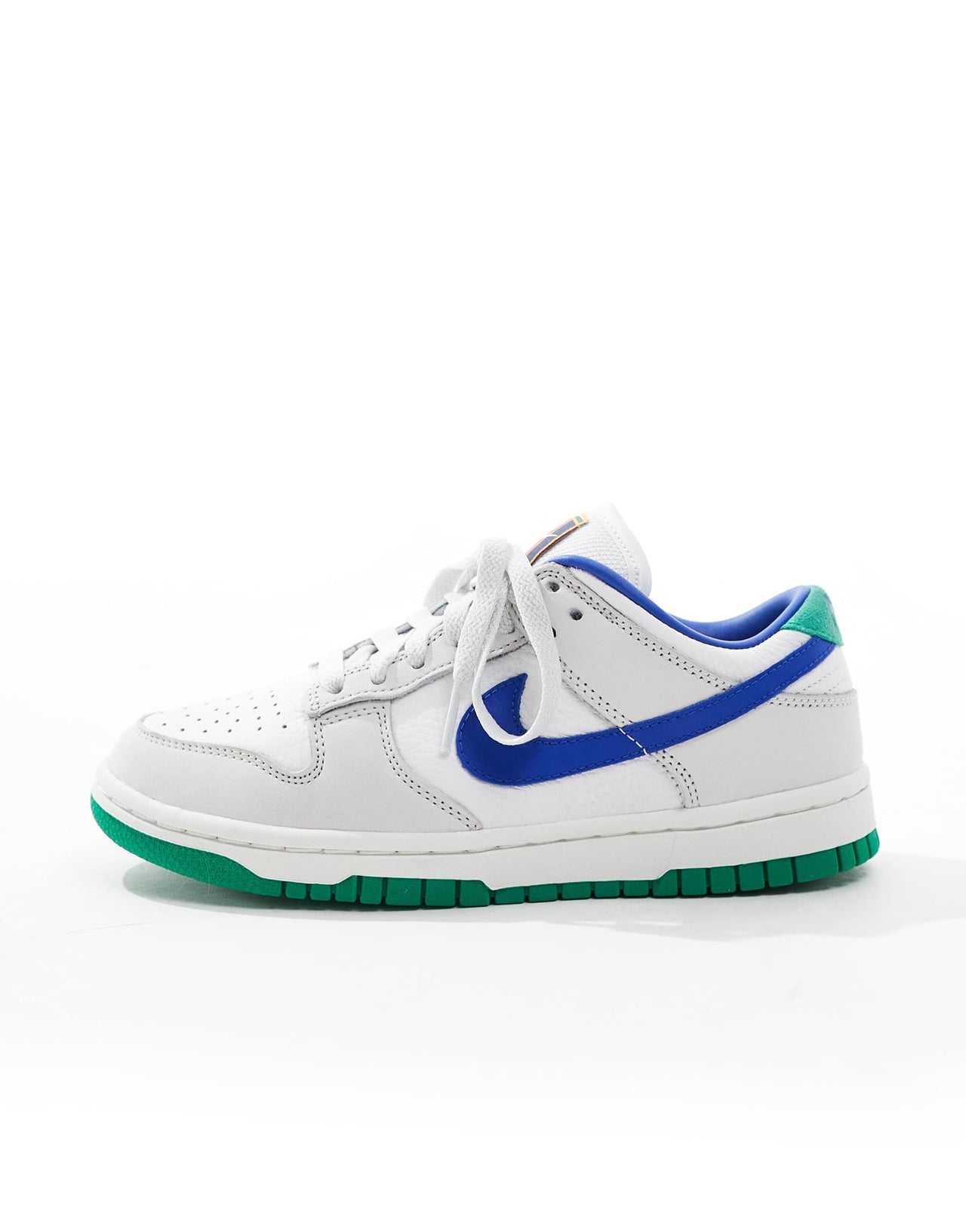 Nike Dunk Low trainer in white and blue detail