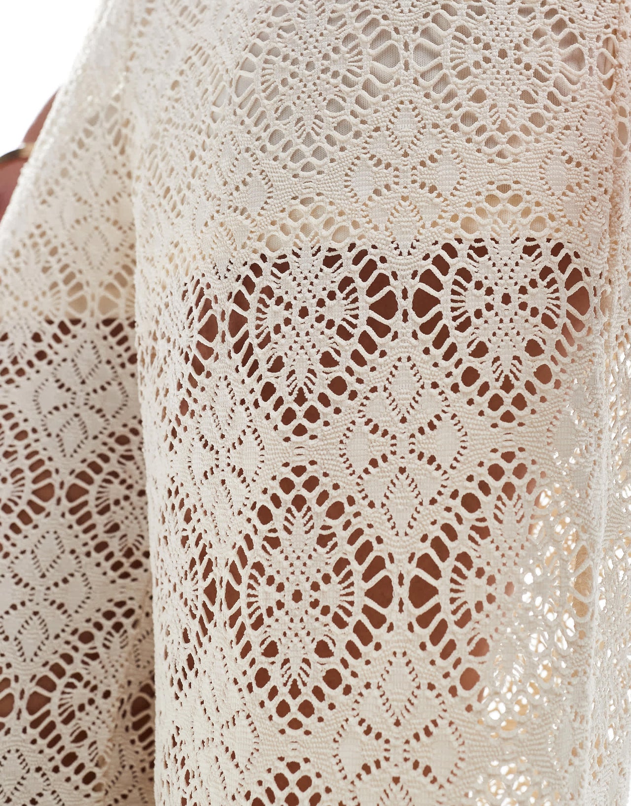 JDY Tall crochet wide leg trouser with short insert in stone
