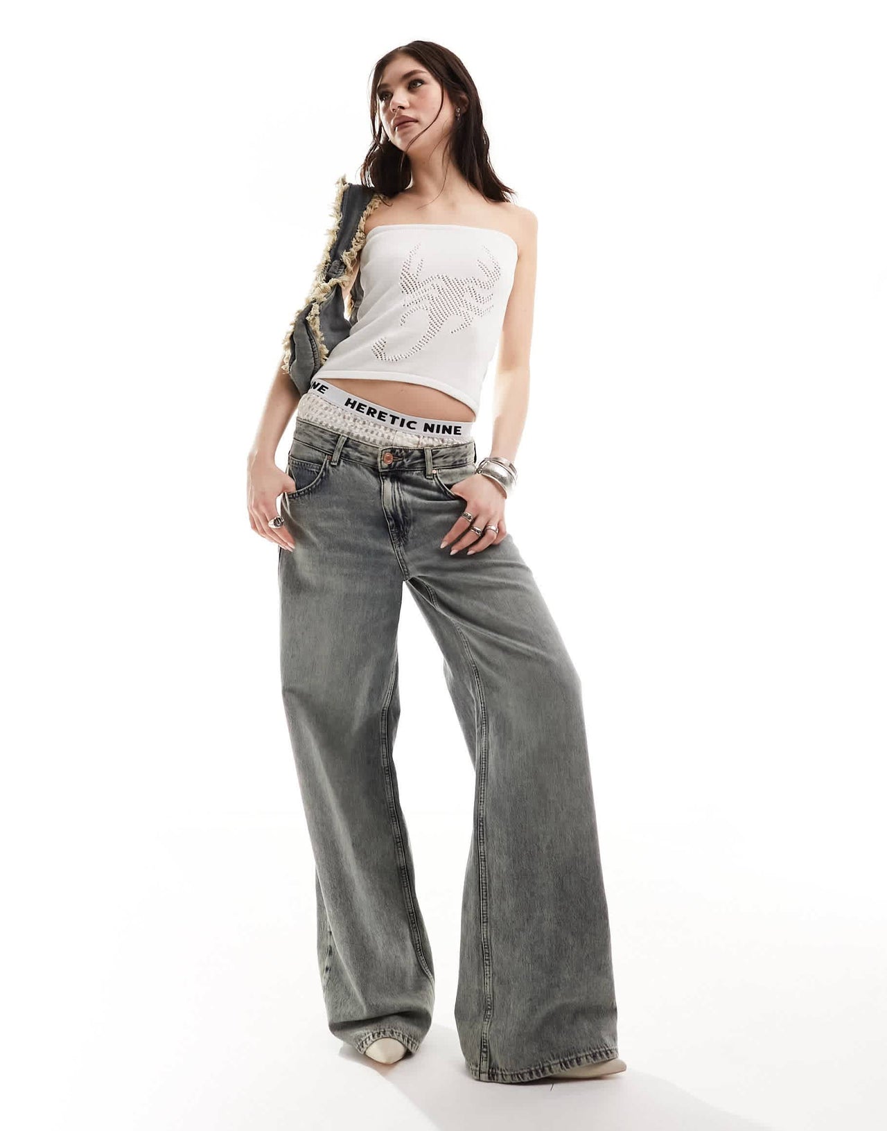 Heretic Nine bandeau knitted scorpion top