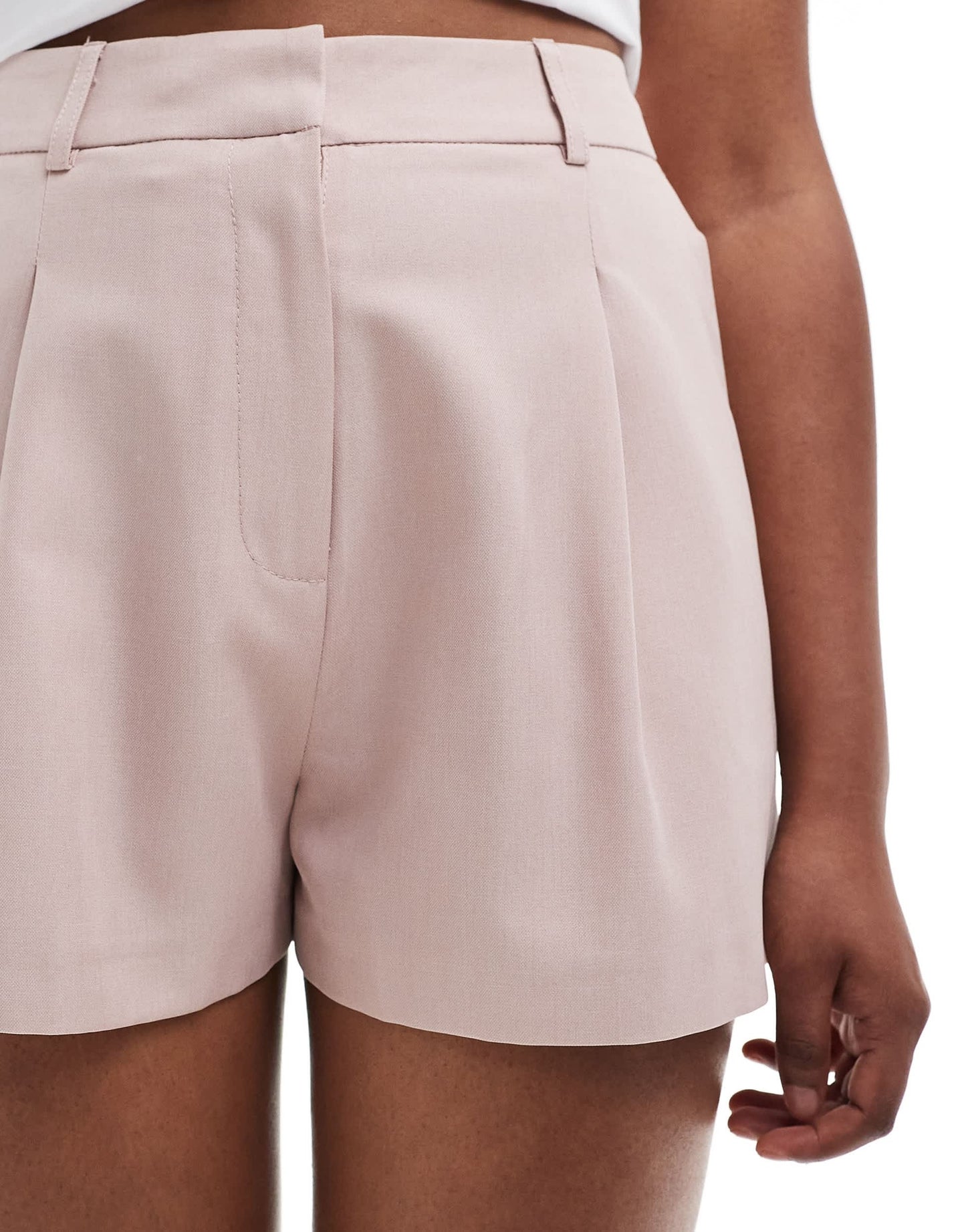 Miss Selfridge tailored high waisted short co ord in soft pink