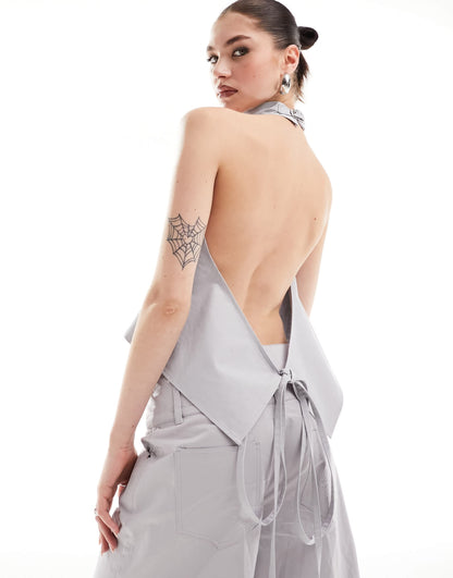 Heretic Nine halter backless stream top co-ord