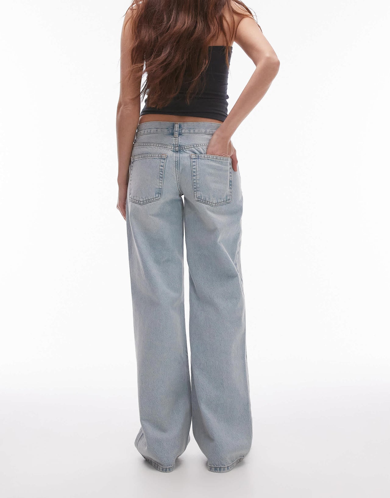 Topshop Ember low rise straight leg jean in bleach