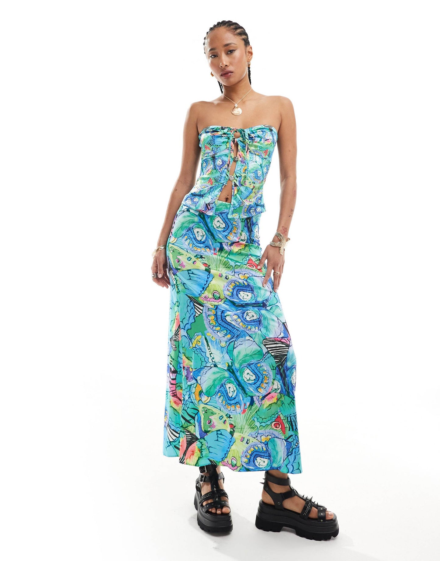 Easy Tiger dazed print top in multi co-ord