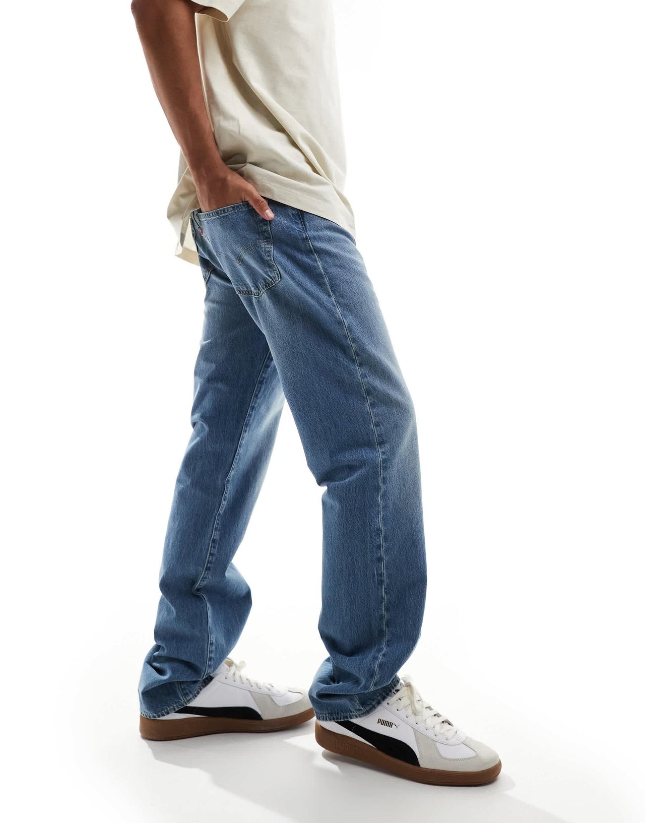 Levi's 501 original straight fit performance cool denim jeans in light blue