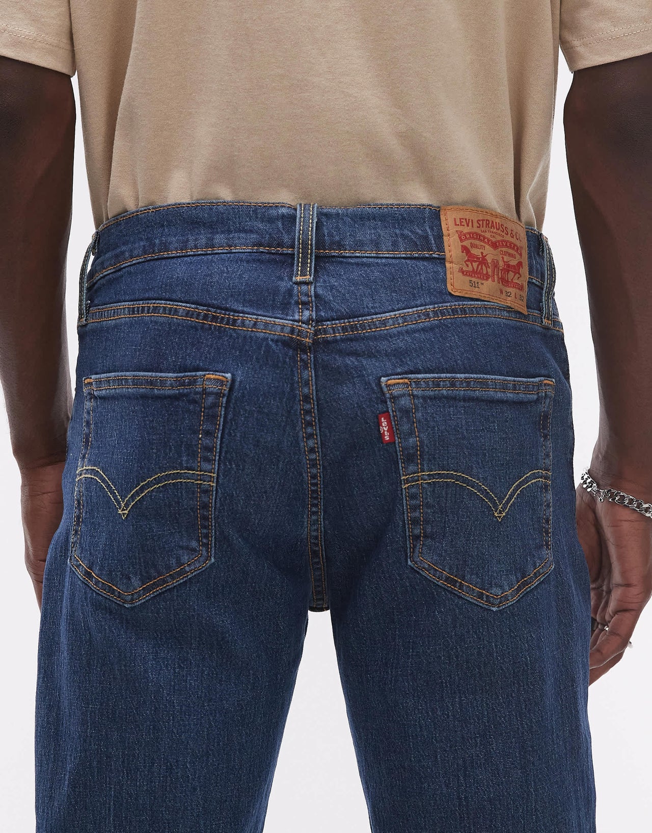 Levi's 511 slim fit performance cool denim jeans in mid blue