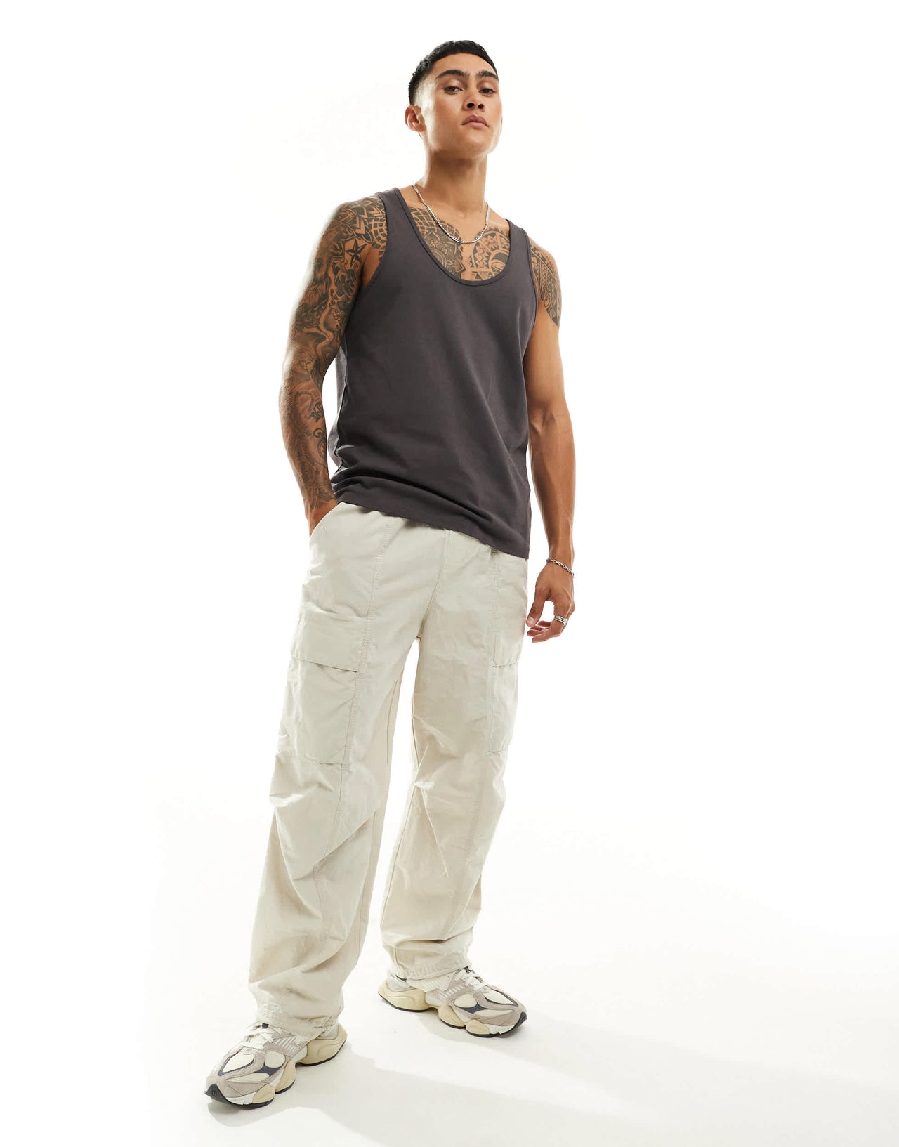 ASOS DESIGN heavyweight vest in charcoal