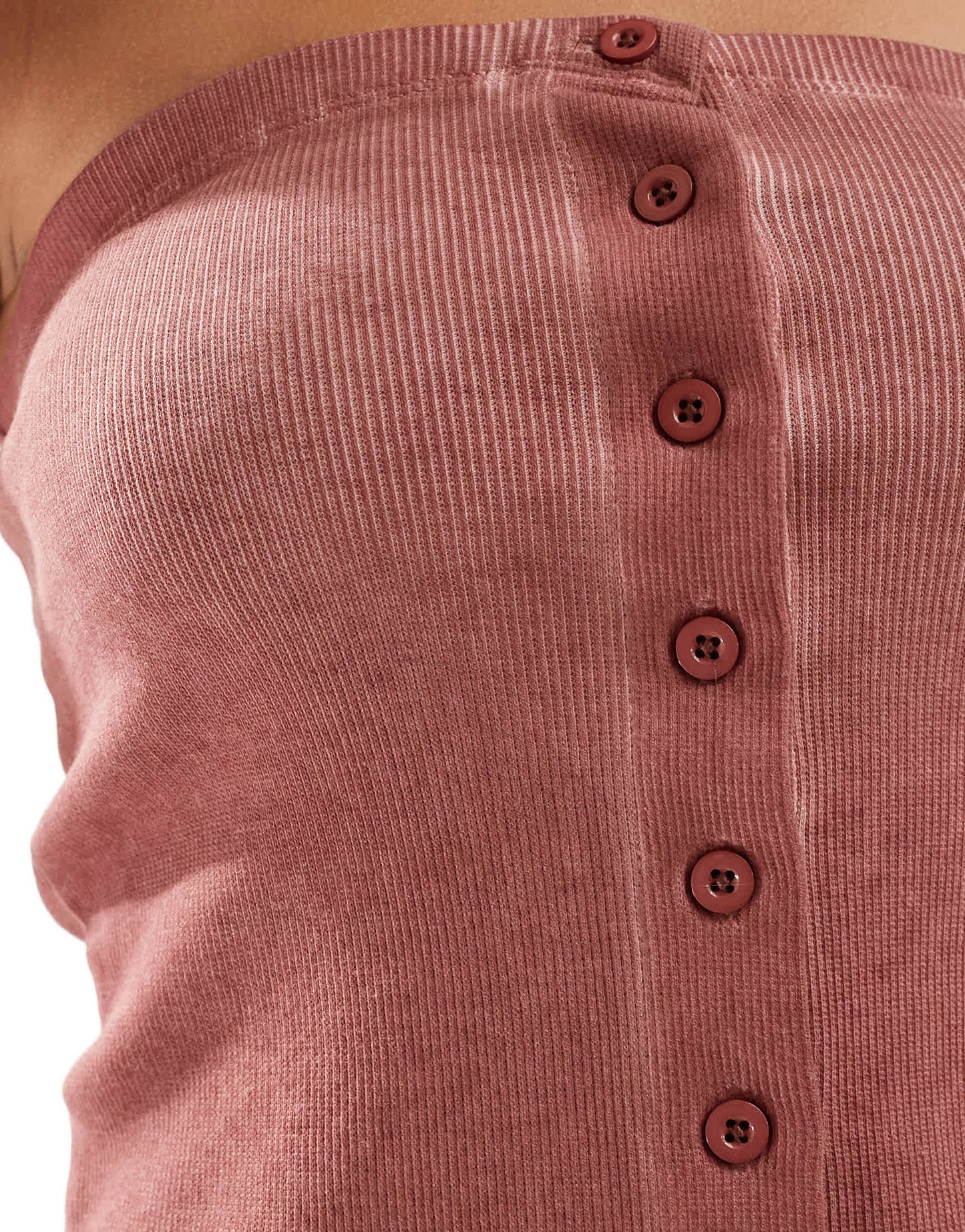 COLLUSION button trim washed bandeau in red