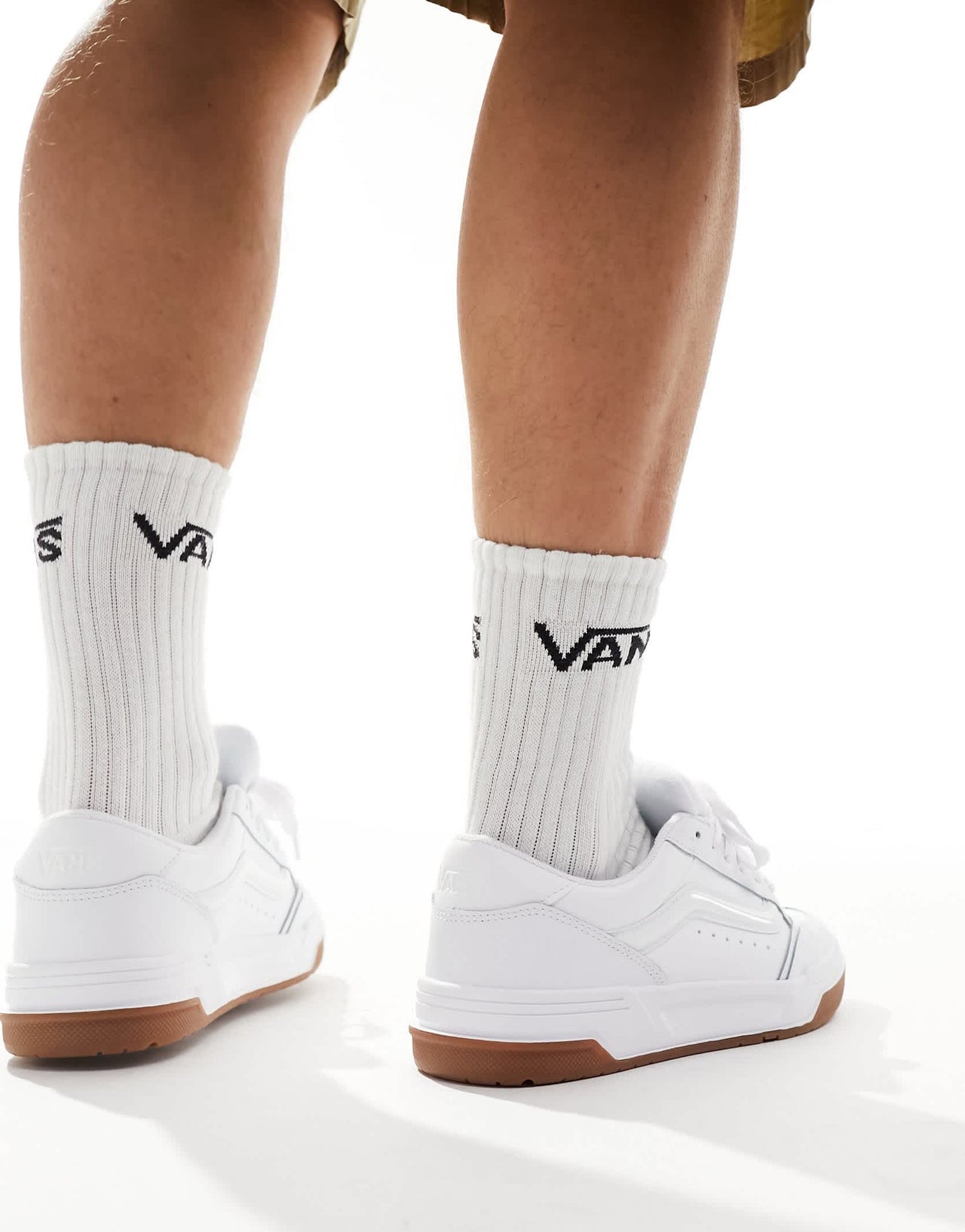 Vans Hylane chunky trainers in white with gum sole