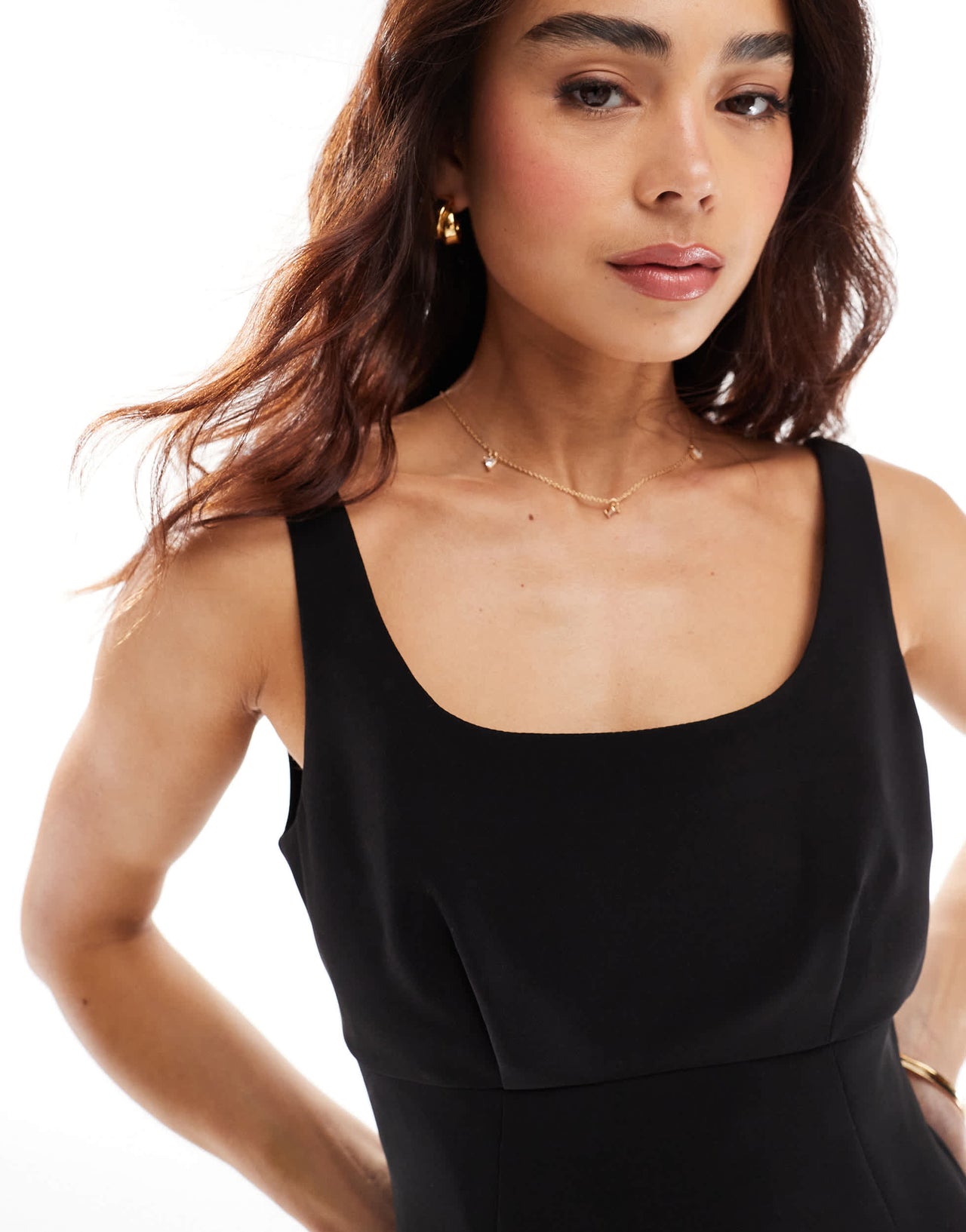 Miss Selfridge tailored a line pinny dress in black