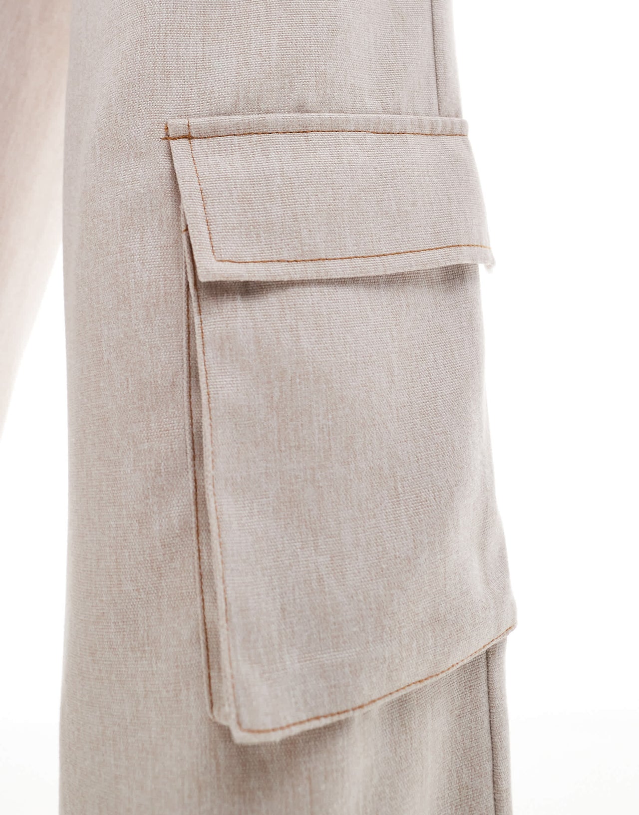 Aria Cove denim look wide leg pocket detail trousers co-ord in cream