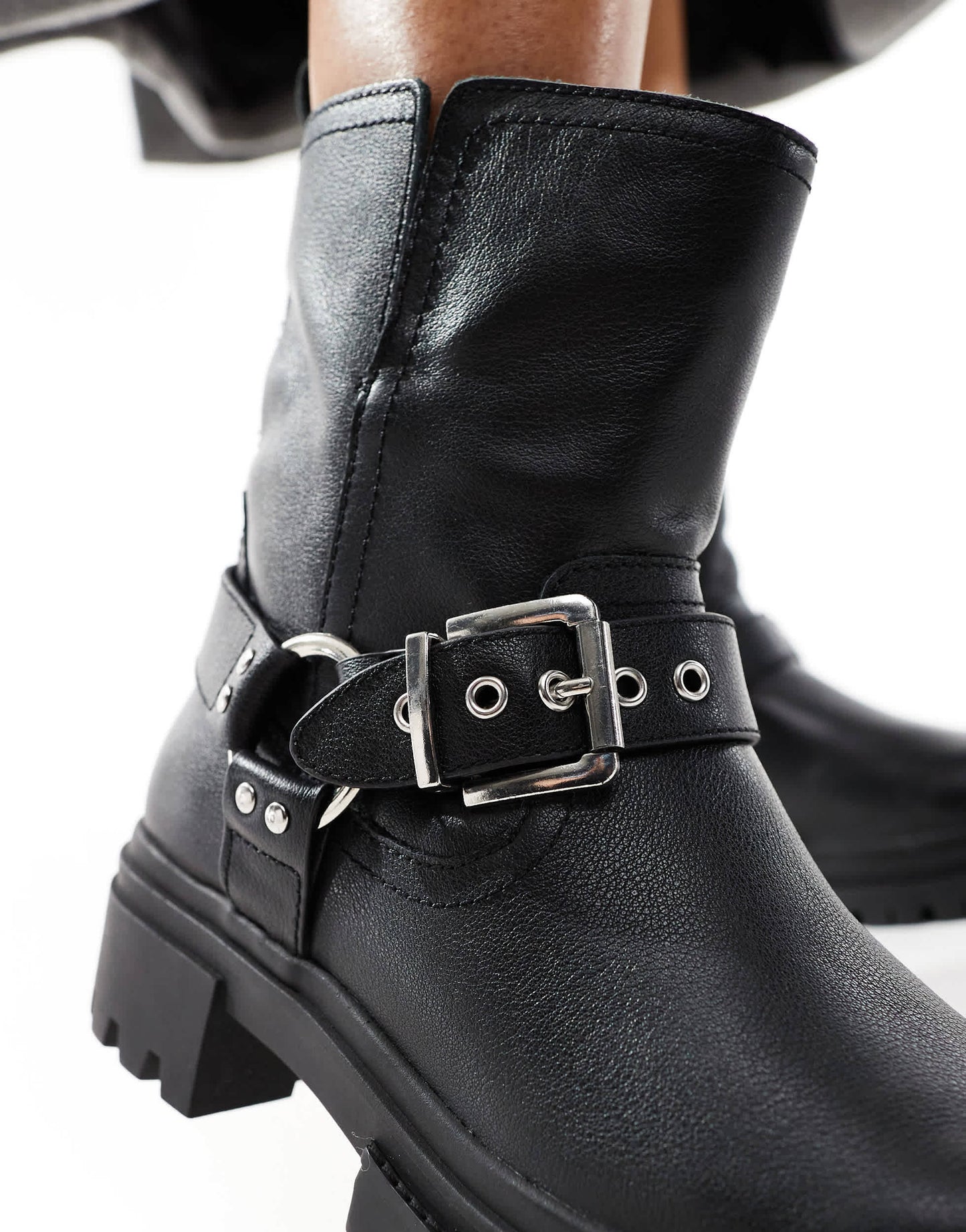 ALDO Harlyy biker ankle boots in black leather