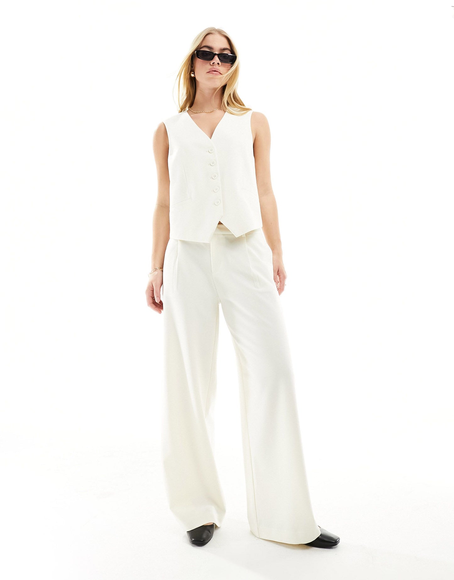 Stradivarius STR tailored trouser in natural co-ord
