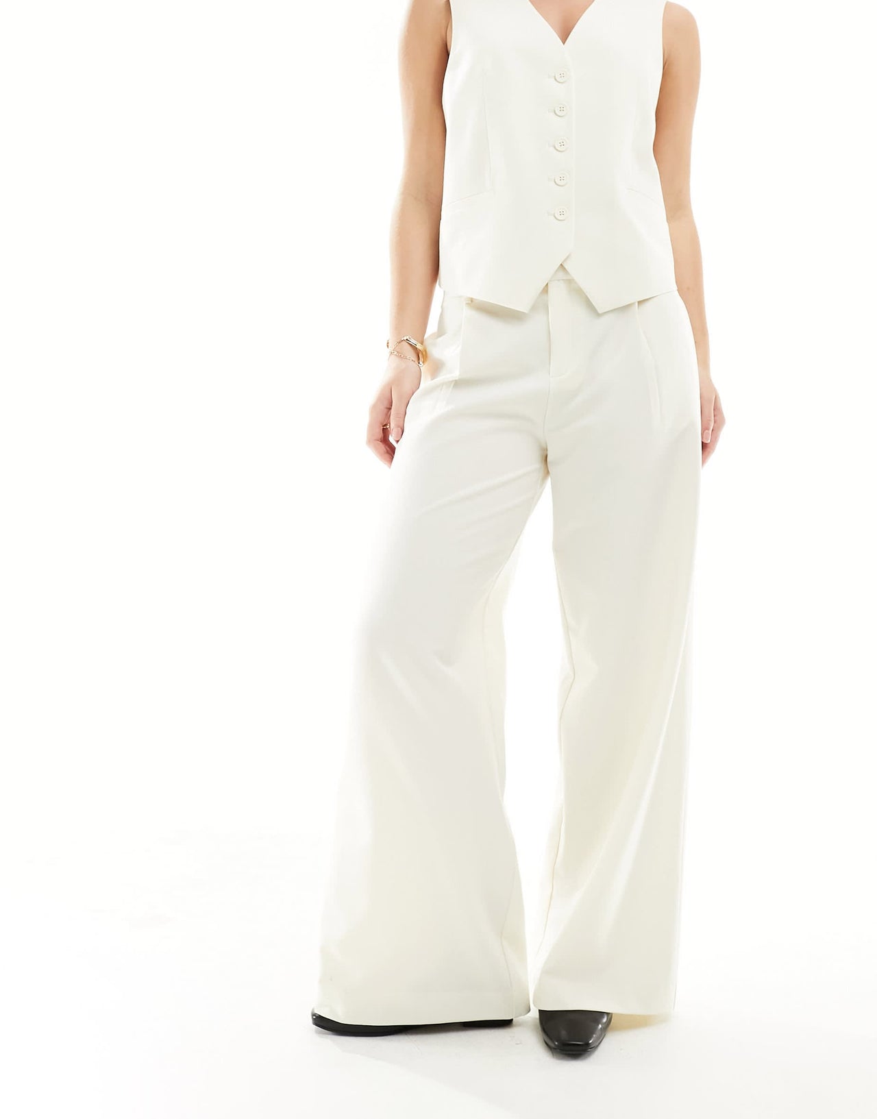 Stradivarius STR tailored trouser in natural co-ord