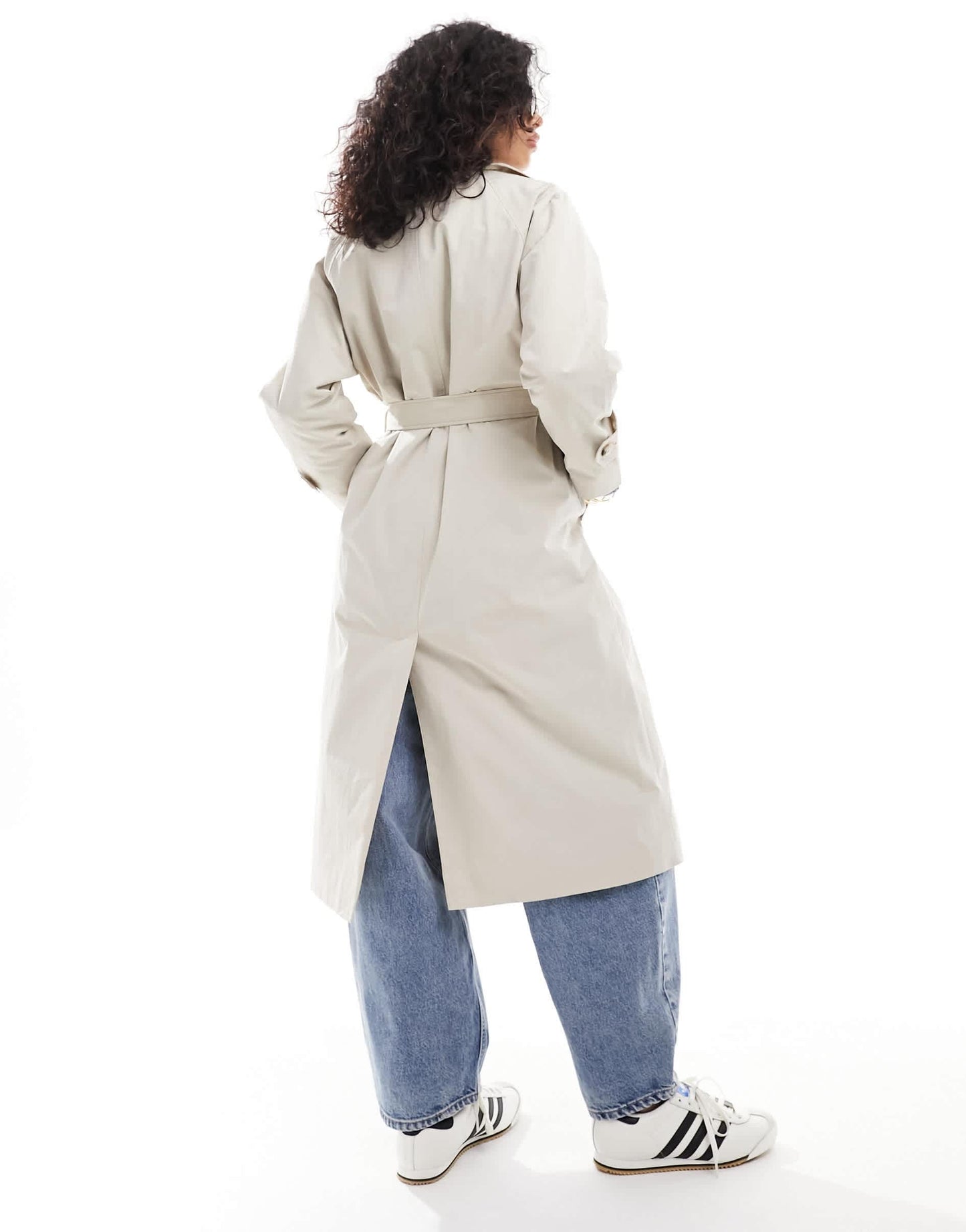 Stradivarius technical trench coat in stone