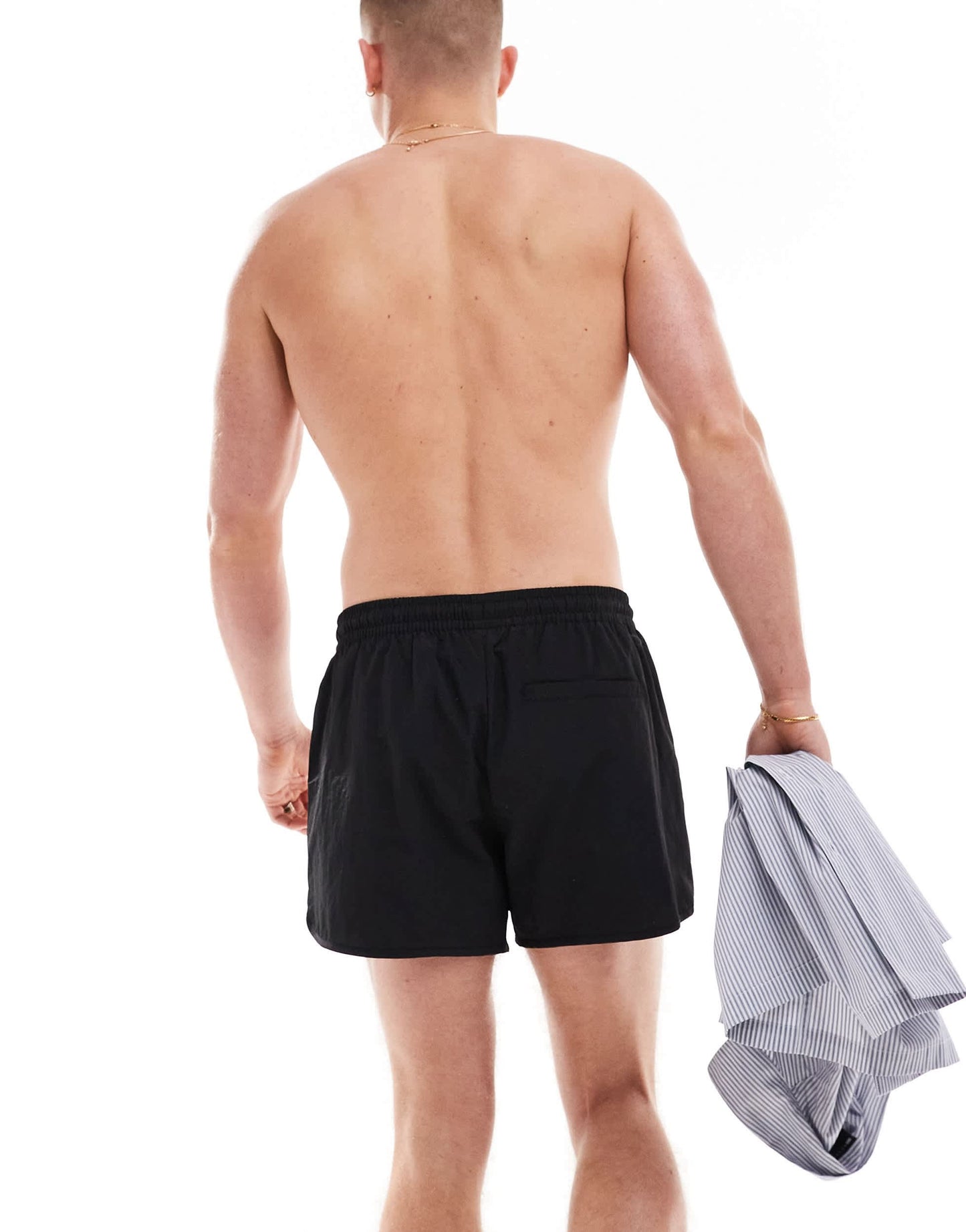 Weekday Tan runner swim shorts in black
