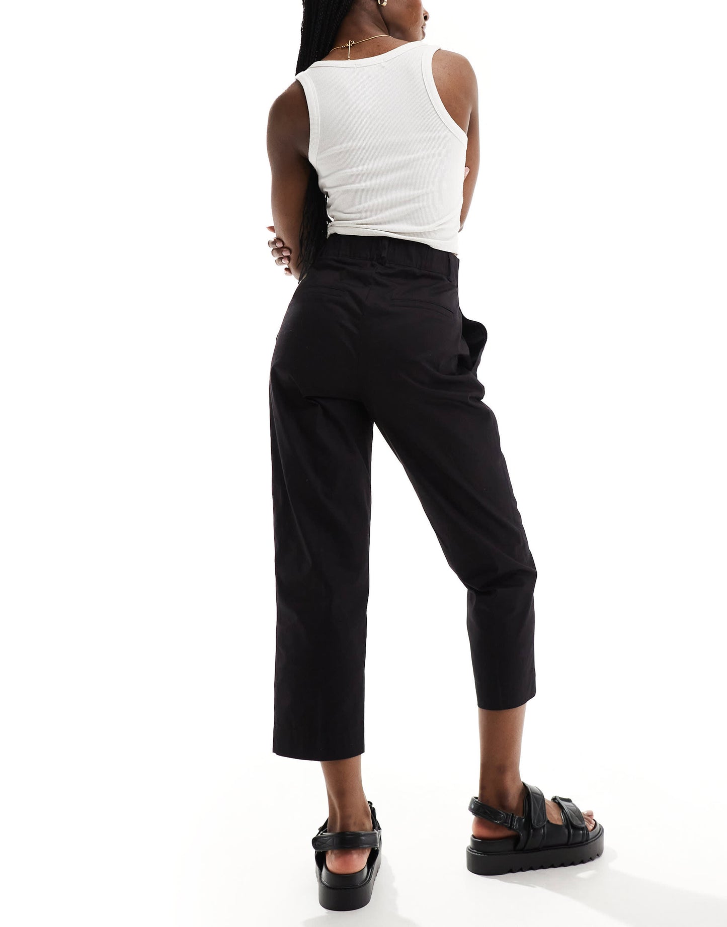 Stradivarius tailored chino in black
