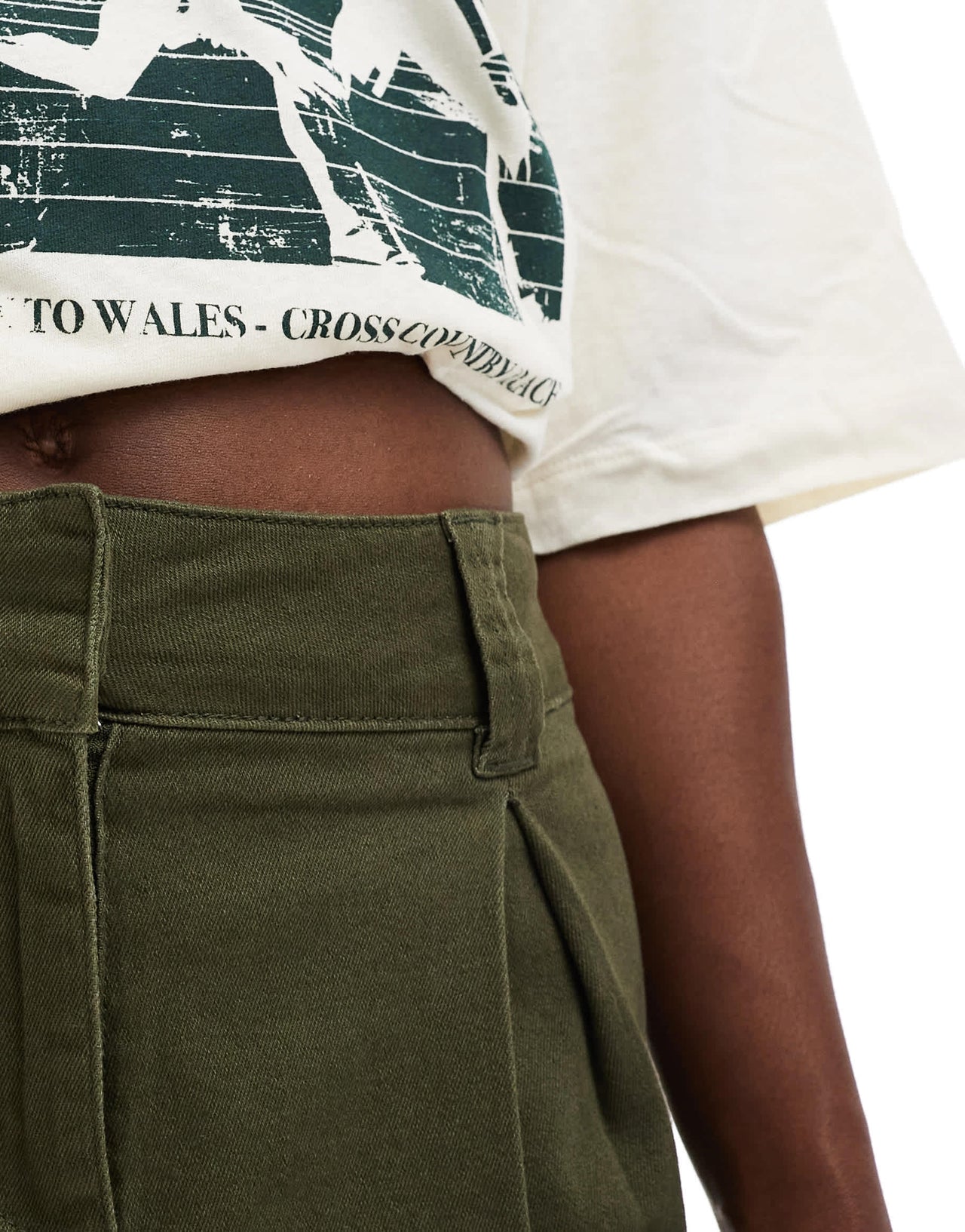 Brave Soul pleated mini skirt in khaki