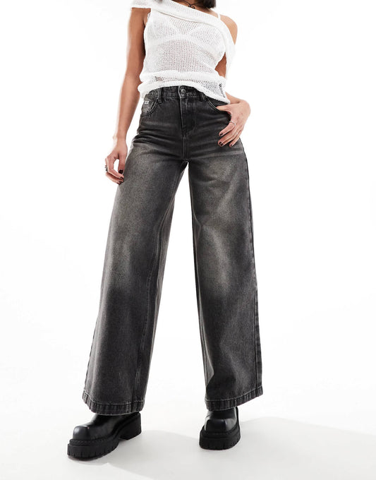 The Ragged Priest low rise release jeans in Y2K grey wash