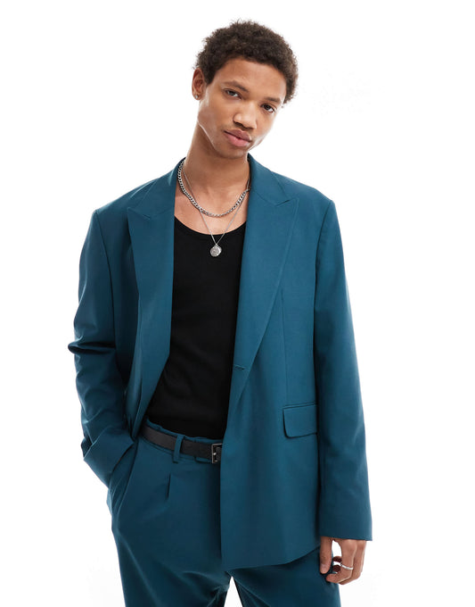 Viggo lavoir oversized suit jacket in petrol blue