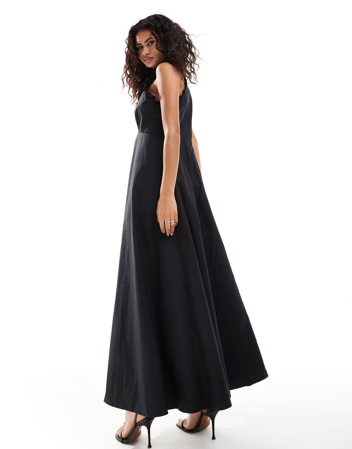 Sister Jane halterneck cotton maxi dress in black co-ord