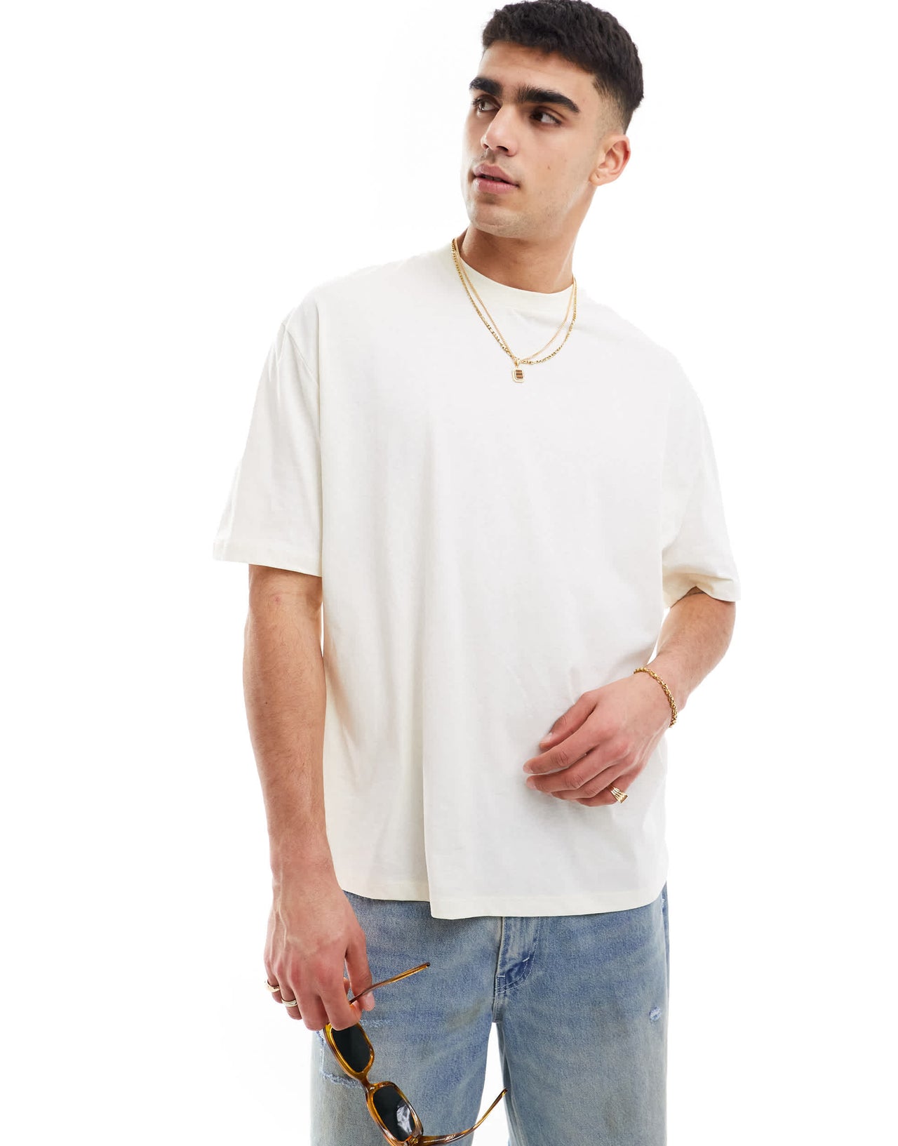 ASOS DESIGN oversized t-shirt in beige with Palm Springs back print