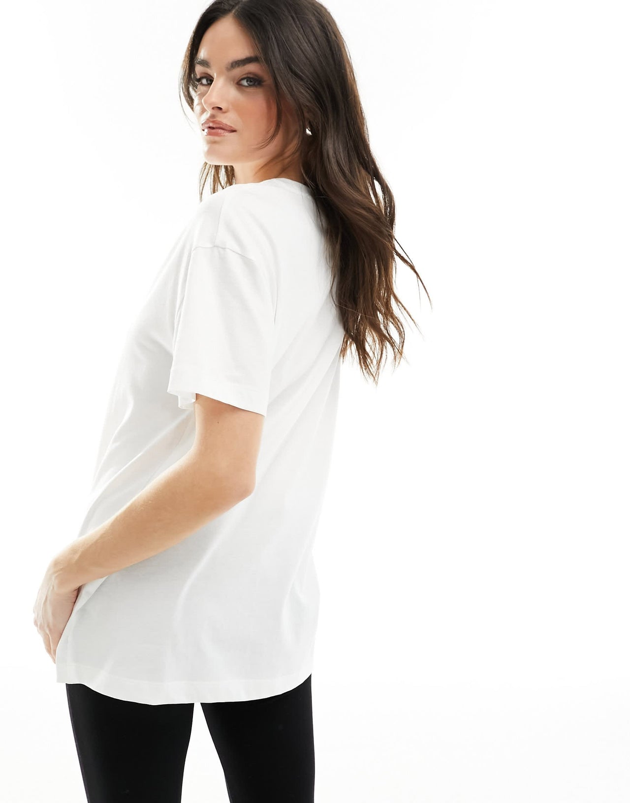 New Look plain oversized tee in white