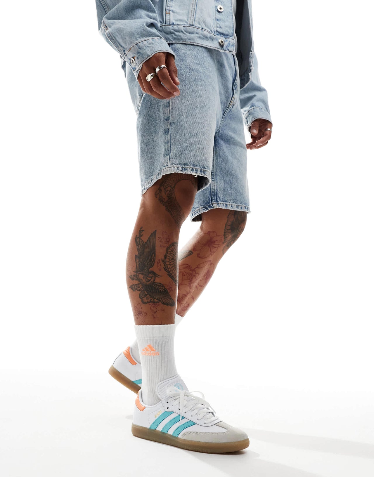 adidas Originals Samba X IMFC trainer in white and blue