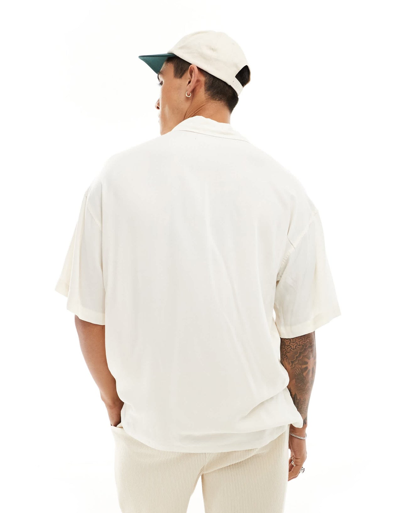 ADPT oversized revere collar shirt in white