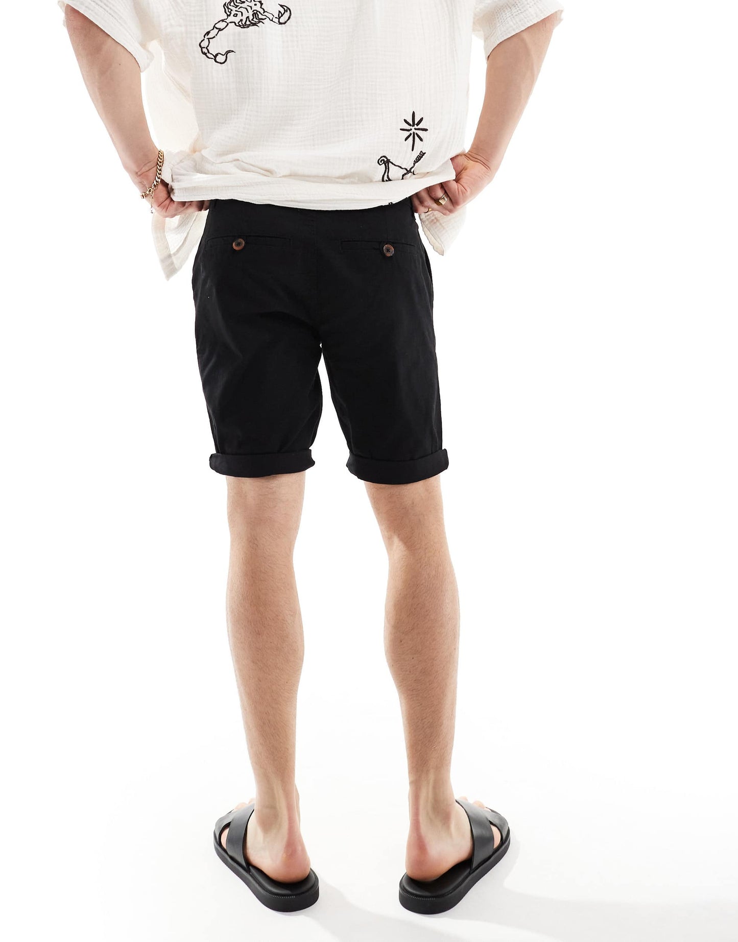Threadbare chino shorts in black