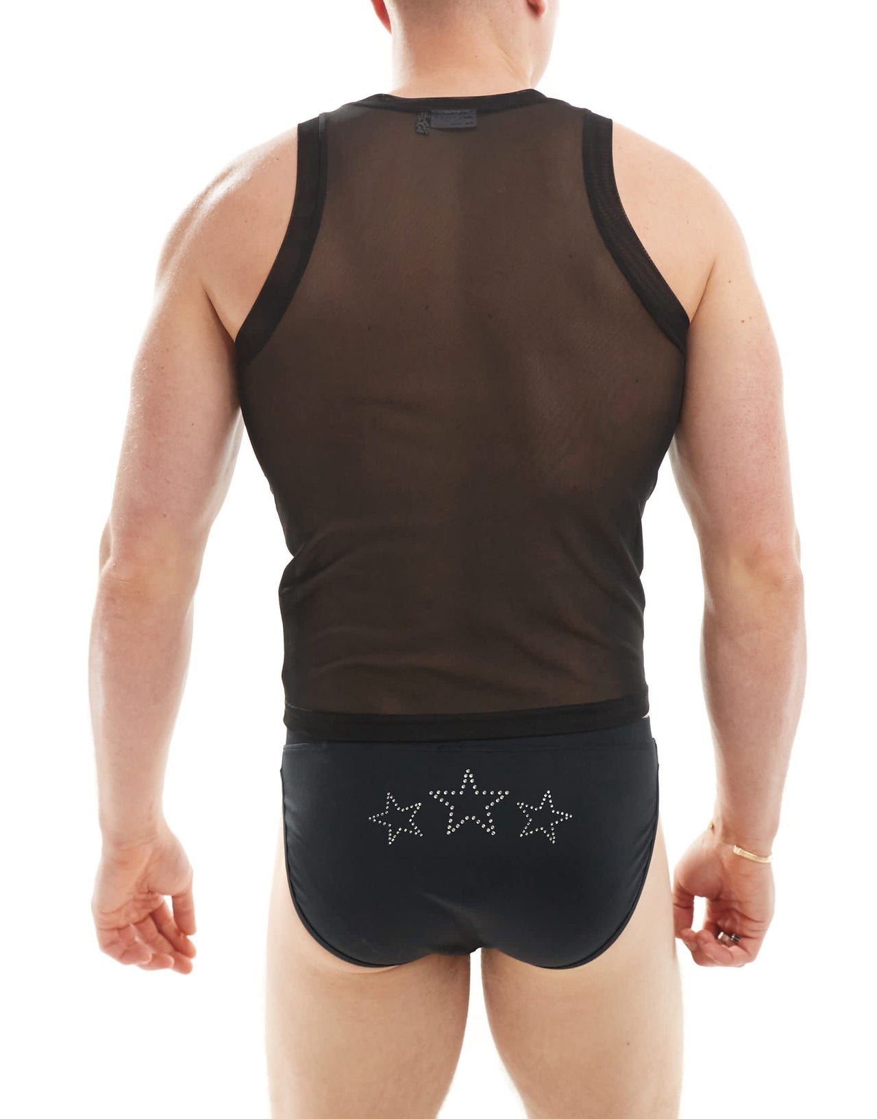 ASOS DESIGN mesh vest with diamante stars