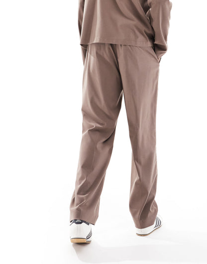 ASOS DESIGN smart co-ord straight fit trousers in light brown