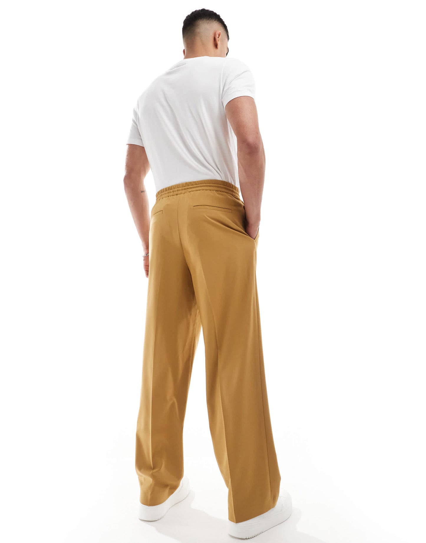 ASOS DESIGN smart co-ord pull on wide leg trouser in mustard